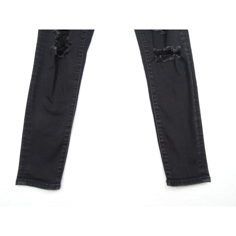 American Eagle Jeans Womens Size 8 Black High Rise Jegging Stretch Distressed - Picture 2 of 16